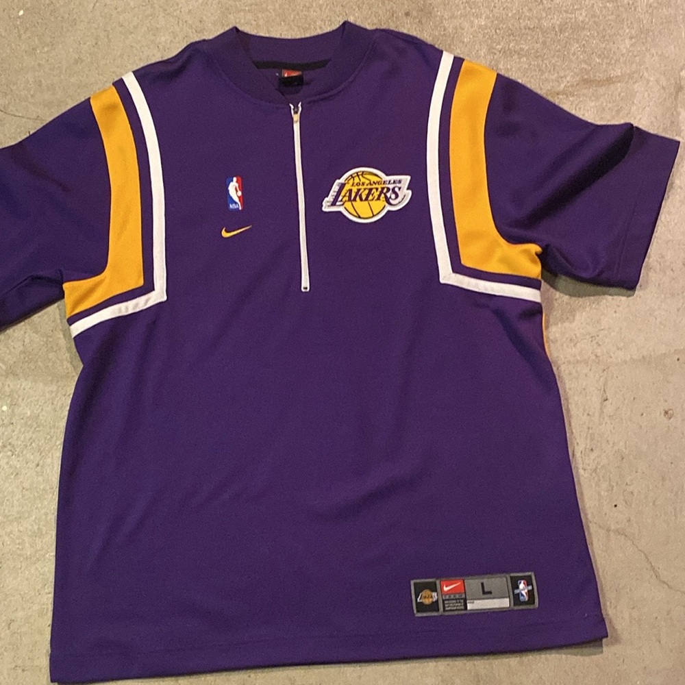 LA Lakers zip up Nike jersey warm up jersey